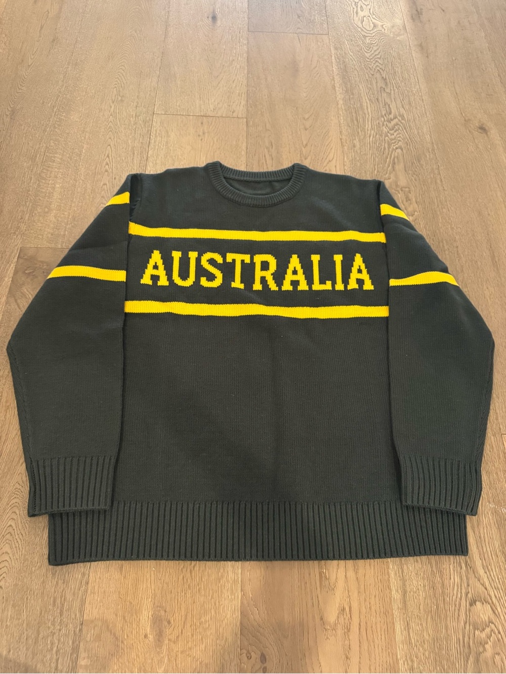 Australia Crewneck Sweater in Black and Yellow